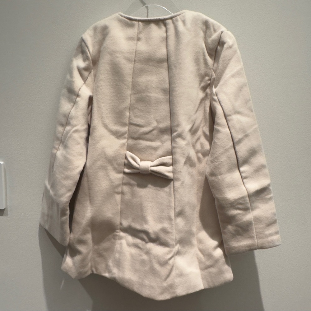 NWT- Cherry Pie Kids Pie Coat Cream Double-Breasted with Black Buttons Size 140 - Picture 6 of 9